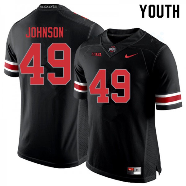 Ohio State Buckeyes #49 Xavier Johnson Youth Embroidery Jersey Blackout OSU53390